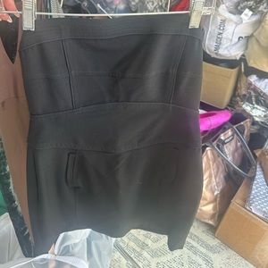 Black strapless mini dress